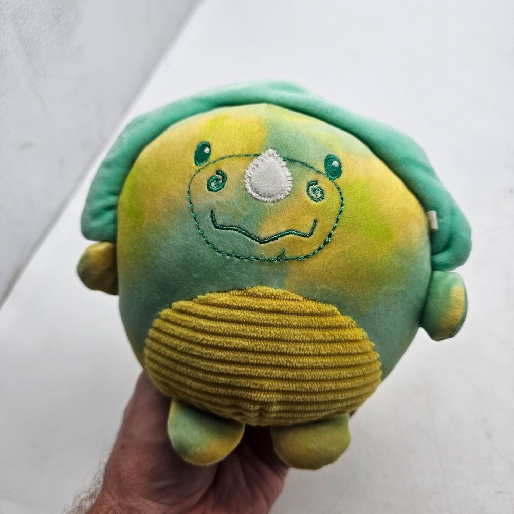 Animal Adventure Dinosaur Plush Tie Dye Green Yellow Triceratops 7"